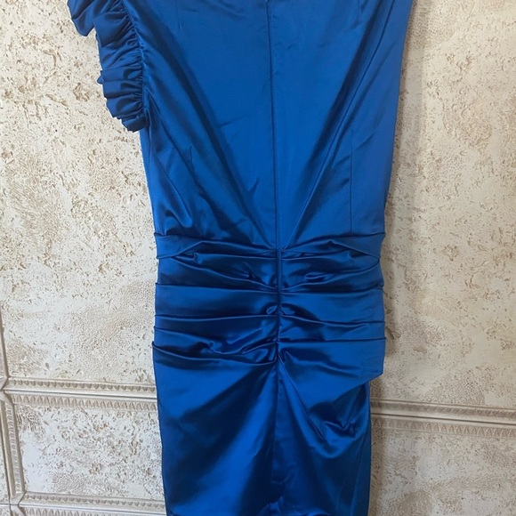 TALBOT Runhof Electric Blue Ruffle Evning, party dress size US8/38 - Picture 4 of 6